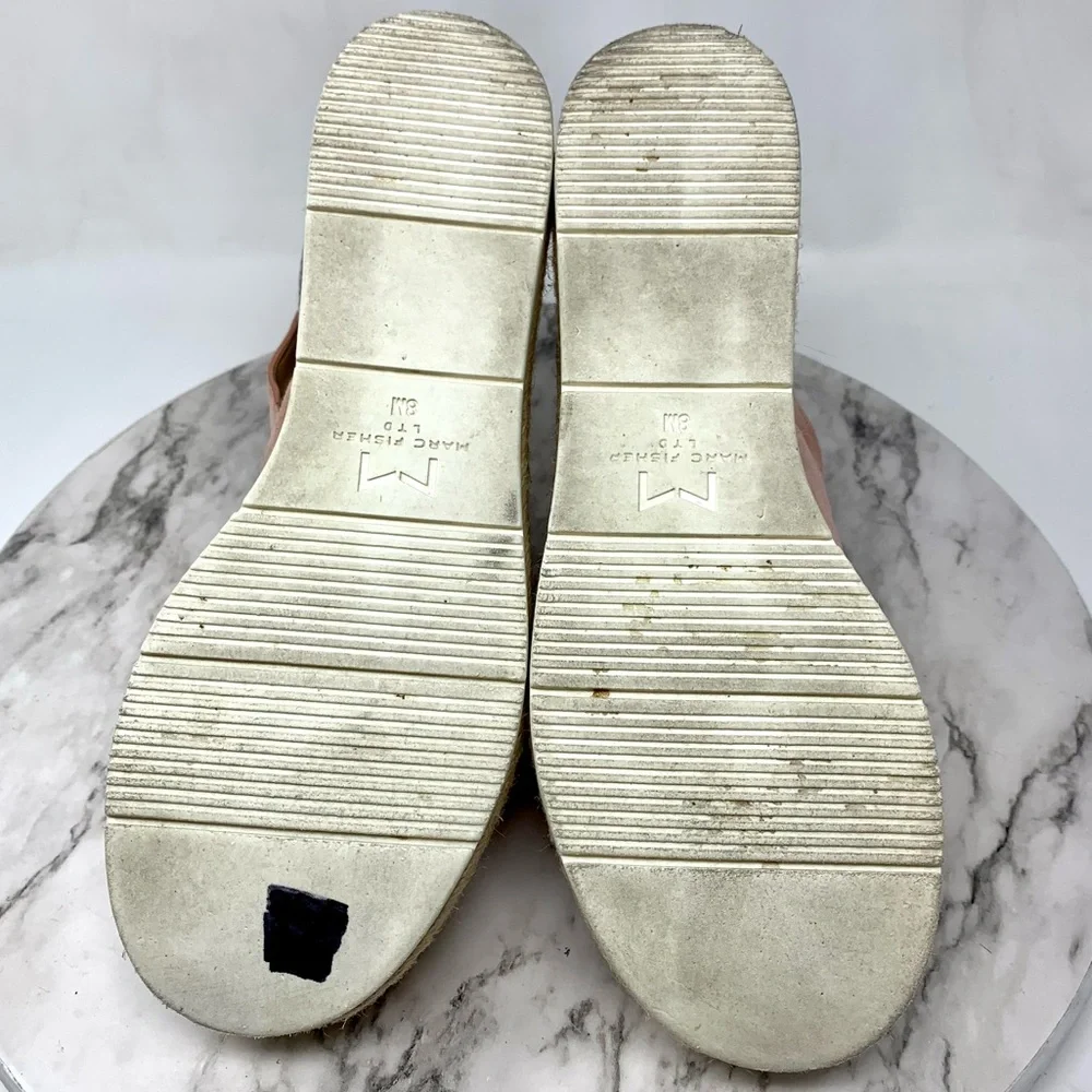 Marc Fisher Gandy Crossover Pink Suede Platform Espadrilles 8 Boho Coastal Chic